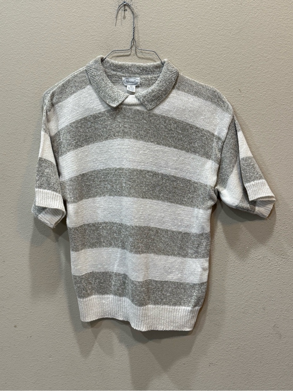 PARRINELLO Vintage Womens Ramie Short Sleeve Sweater